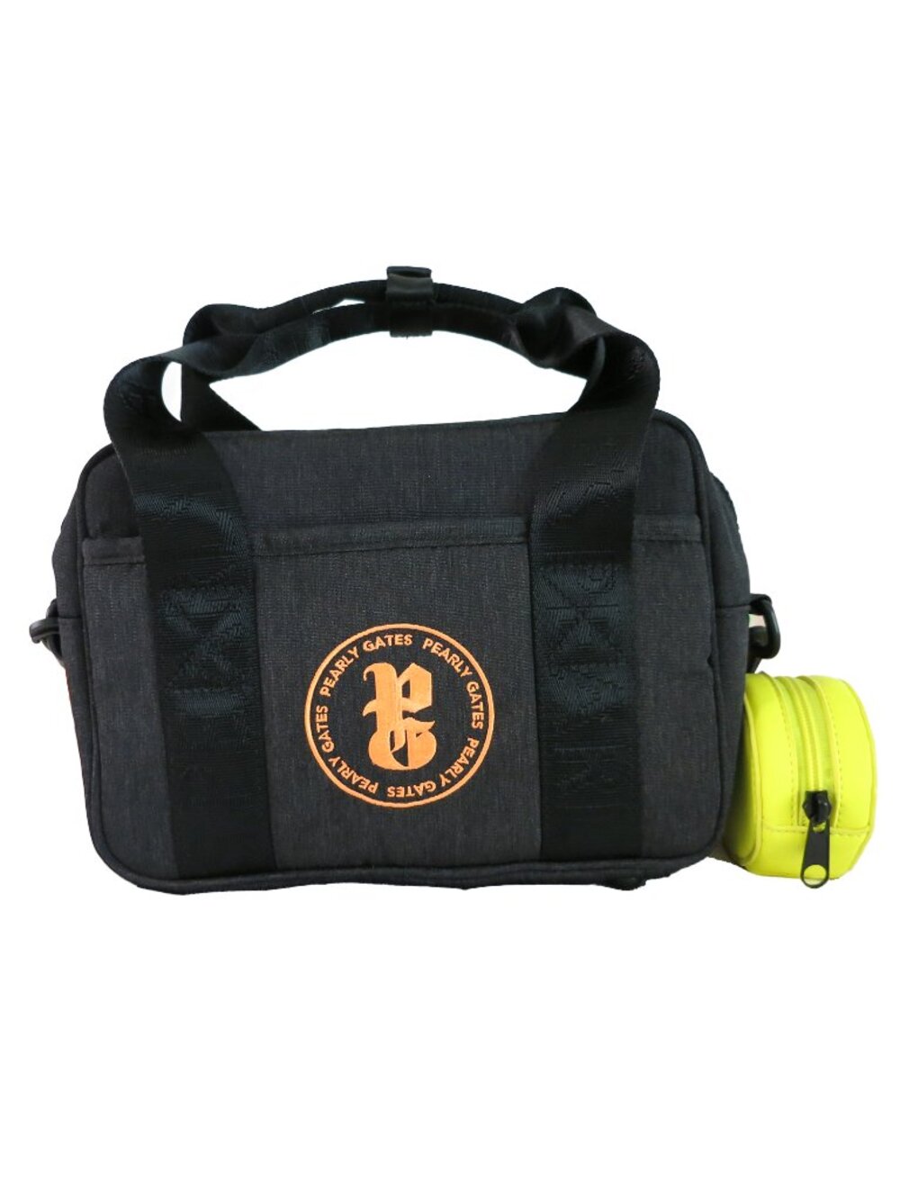 PEARLY GATES Japan Black ACADEMY STYLE Happy Face Charm GOLF Cart Locker Bag - Picture 6 of 16
